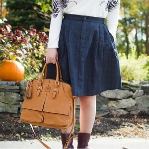 LEVI’S Herringbone Wool Blend Skirt, Dark Denim color, W30